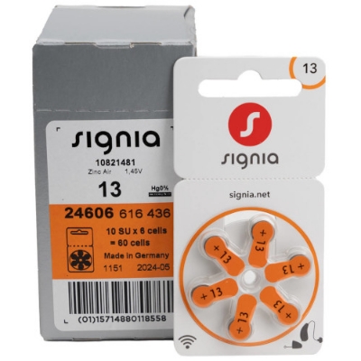 Picture of Siga Hearing Aid Battery Size 13, Pack of 6 Batteries