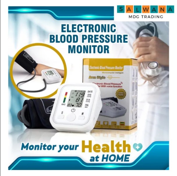 Picture of Fully Automatic Upper arm Digital Blood Pressure Monitor with Glucometer Machine with 10 Test Strips (Combo Pack)