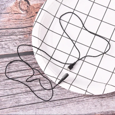 Picture of 2pin Universal Black/Beige Adapter Cable Hearing Aid Receiver For Pocket Wire Standard Power Cord