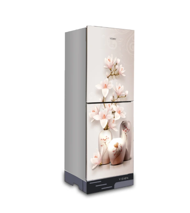 Buy VISION Glass Door Refrigerator RE-240 Liter Vase W Magnolia Flower Top Mount at Best Price in Bangladesh