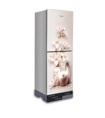 Buy VISION Glass Door Refrigerator RE-200 Liter Vase W Magnolia Flower Top Mount at Best Price in Bangladesh
