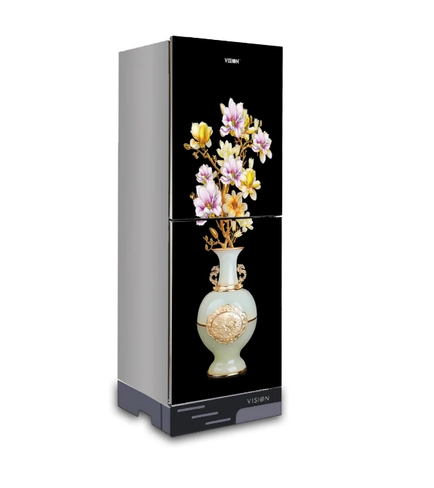 Buy VISION Glass Door Refrigerator RE-150 Liter Vase G Magnolia Floweer Top Mount at Best Price in Bangladesh