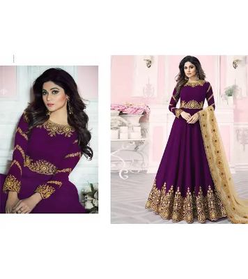 Picture of New Stylish Exclusive Unstitched Georgette Embroidery Party  Dress For Women