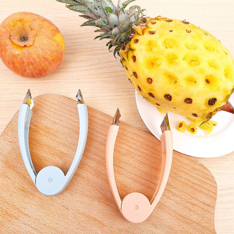 Picture of Multi-purpose Stainless Steel Strawberry Pineapple Eye Peeler Fruit Vegetable Practical Seed Remover Clip Fruit Tools Kitchen Gadgets