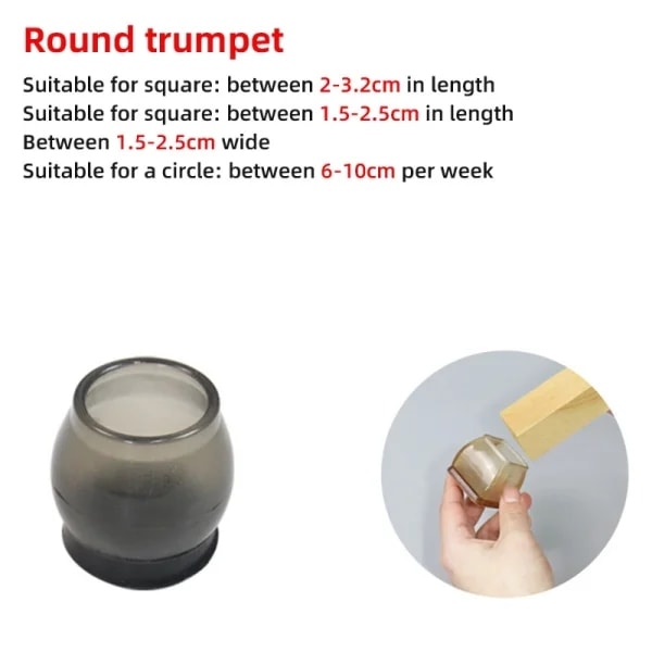 Picture of Durable Chair Leg Caps Transparent PVC Furniture Foot Protector Pads Table Covers Household Leveling Feet Gadget Home Decoration