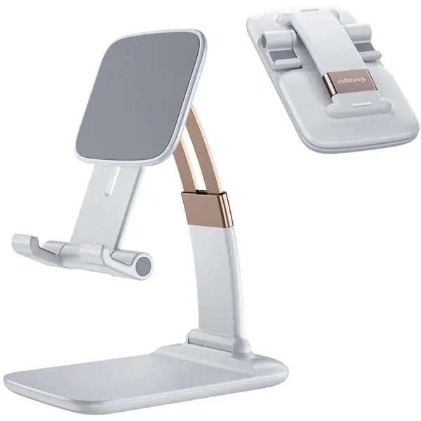 Picture of Universal Metal Black/White Desk Mobile Phone Stand Tablet Holder Foldable Extend Support