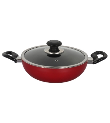 Picture of Topper Nonstick Glamour Karai With Lid Red 26 Cm