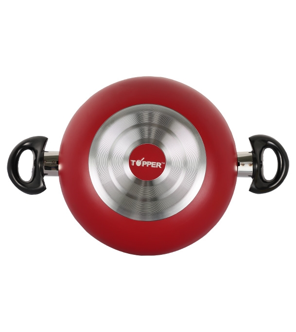Picture of Topper Nonstick Glamour Karai With Lid Red 26 Cm