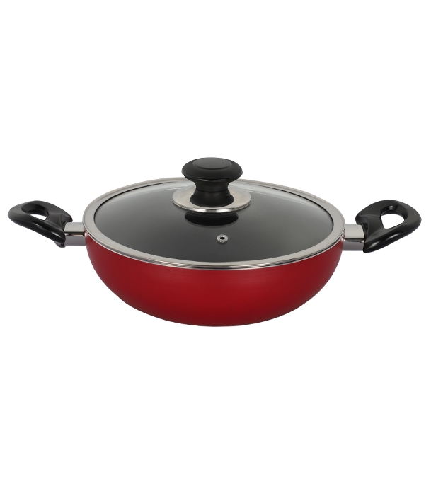Picture of Topper Nonstick Glamour Karai with Lid Red 24 Cm 