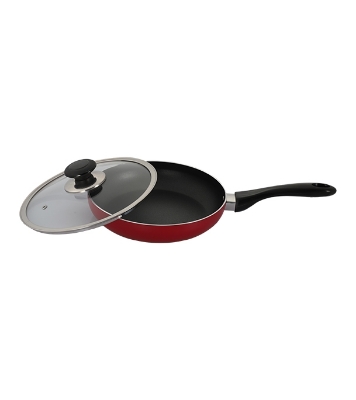 Picture of Topper Nonstick Glamour Fry Pan With Lid (Red) 28 cm Induction Bottom