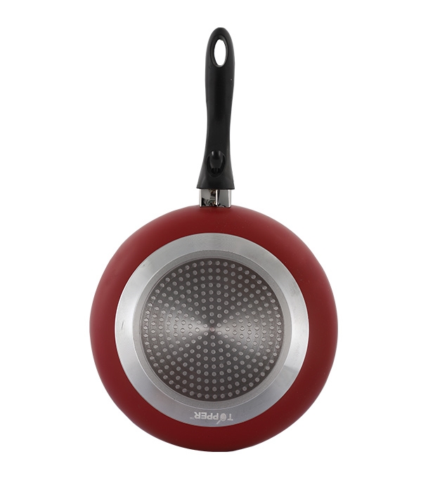 Picture of Topper Nonstick Glamour Fry Pan With Lid (Red) 28 cm Induction Bottom