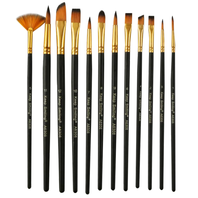 Picture of Keep Smiling Artist Paint Brush Set Of 12 Pcs (M-A6308)