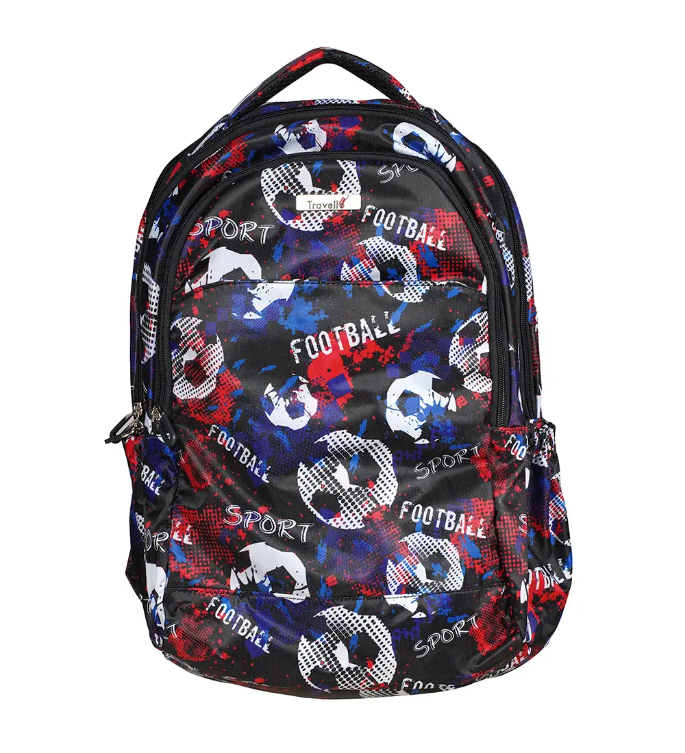 Picture of Travello Kity School Bag Made with Durable Polyester multicolor Fabric-Football- Blue