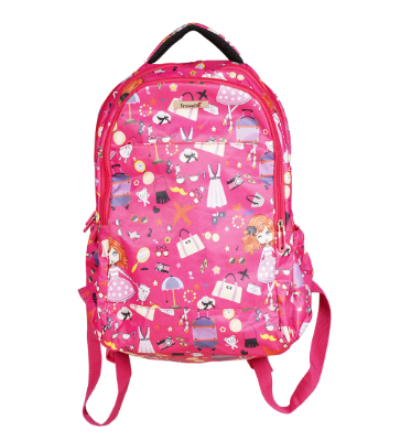 Picture of Travello Kity School Bag Durable Polyester multicolor Fabric- Doll Pink