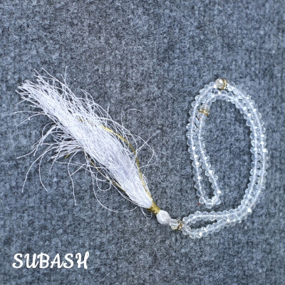 Picture of White Shining Tasbeeh For Muslim(100 Beads)