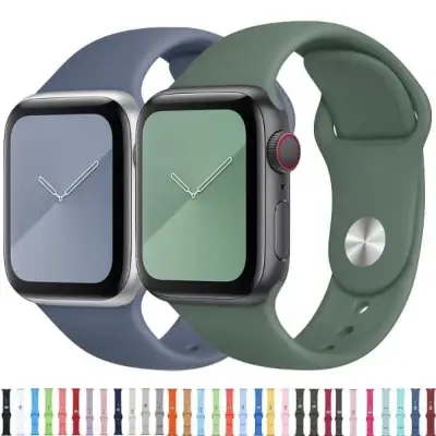 Picture of Lereach For 42 44 45 49mm Apple Watch Strap Solid Monochrome Annular Sports Silicone Strap