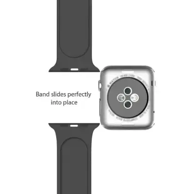 Picture of Lereach For 42 44 45 49mm Apple Watch Strap Solid Monochrome Annular Sports Silicone Strap