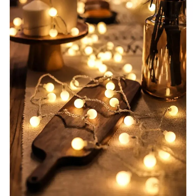 Picture of LED Ball Shaped String Fairy Lights Gold - Room Decoration Light