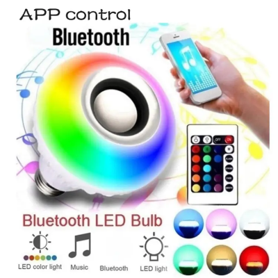 Picture of Rgb music led light bulb with remote control and bluetooth speaker