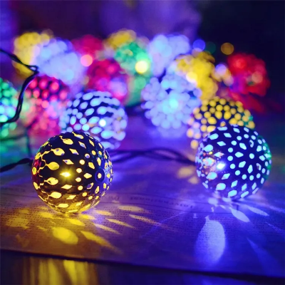 Picture of Various Color Metal Ball Fairy Lights, Metal Ball String Lights-Fairy Lights 20 Pieces String Lights Party Wedding Decoration