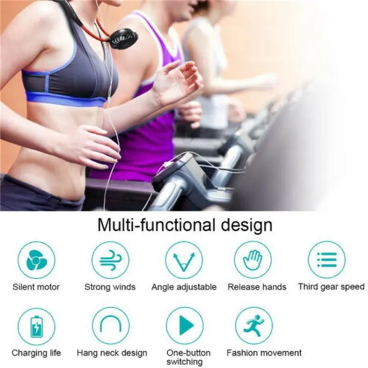 Buy Usb Rechargeable Wearable Portable Hand Free Neckband Fan Online 