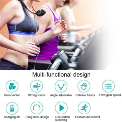 Buy Usb Rechargeable Wearable Portable Hand Free Neckband Fan Online 