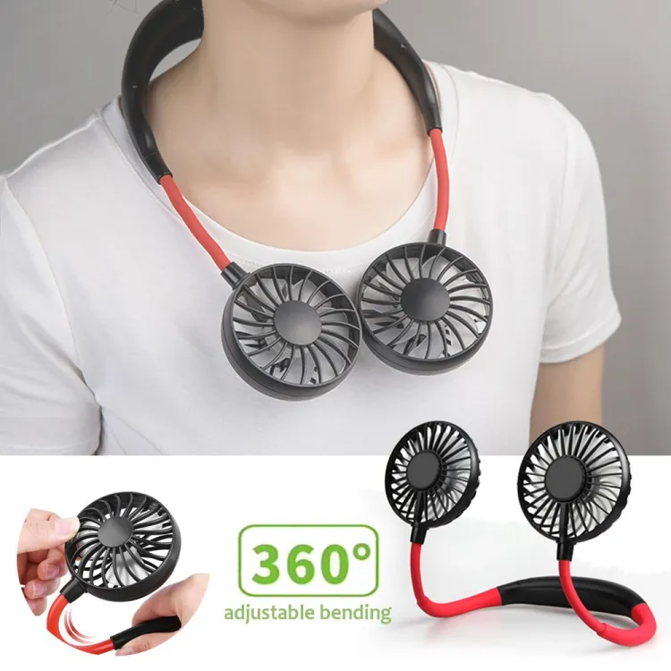Buy Usb Rechargeable Wearable Portable Hand Free Neckband Fan Online 