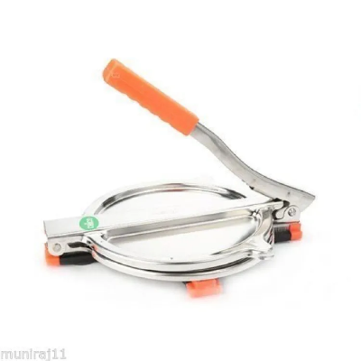 Case Plus Heavy Quality Stainless Steel 7.5 inch Dia.Puri Maker Press Machine with Hand Manual Stainless Steel Puri Press Papad/Khakhra/Chapati Maker(RED Handle)