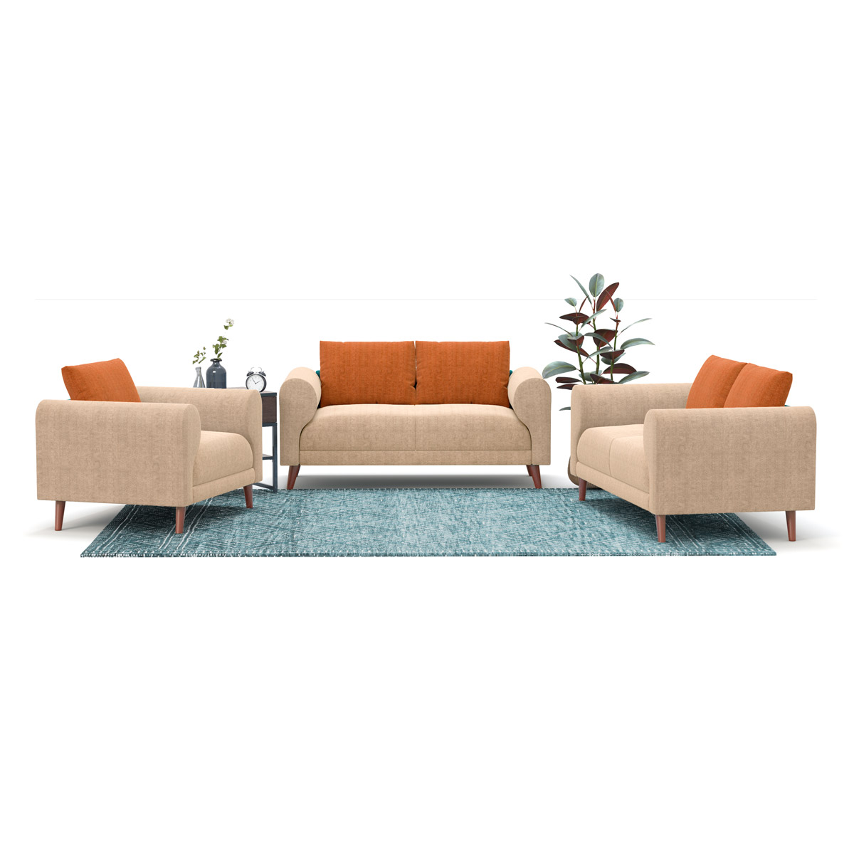 Picture of Regal Wooden Single Sofa-Tokyo SSC-368-3-1-20-FABRIC(2143+2142)