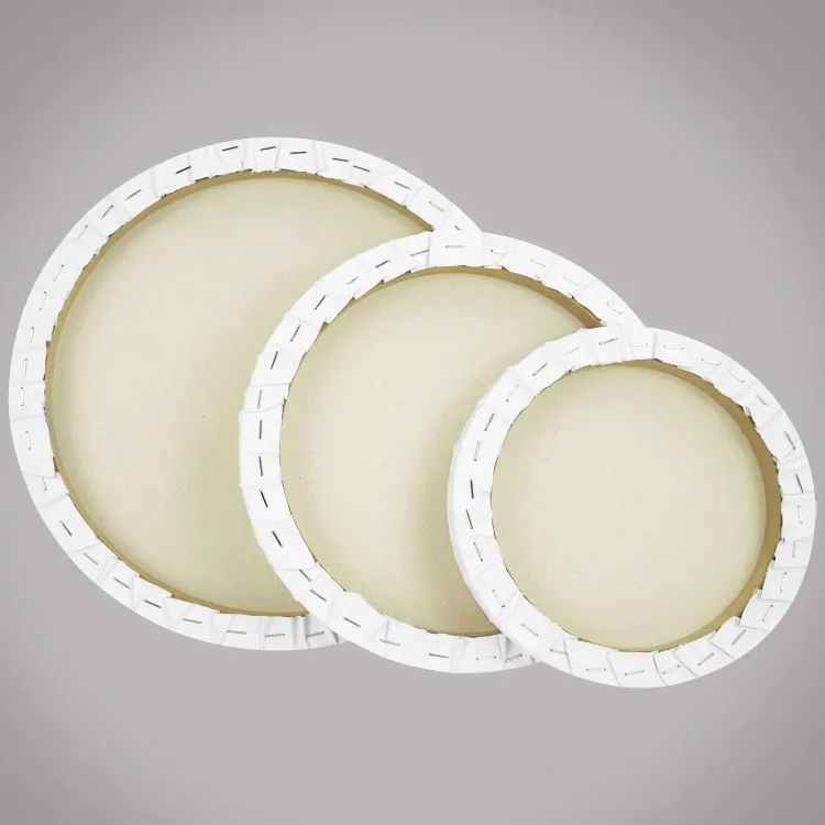 Picture of Round Canvas-4,6,8,10,12 Inch Diameter (1of Each)-100% Cotton, Primed White Blank Acid-Free Artists Shaped Canvas for Oil, Acrylic, Casting Art and Decor