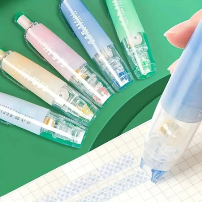 Picture of Adhesive Tape Roller 360 Degree Rotating 5m * 6mm Double-Sided Clickable Replaceable Core Adhesive Dot Point Tape , Retractable Scrapbooking Adhesive Roller Runner