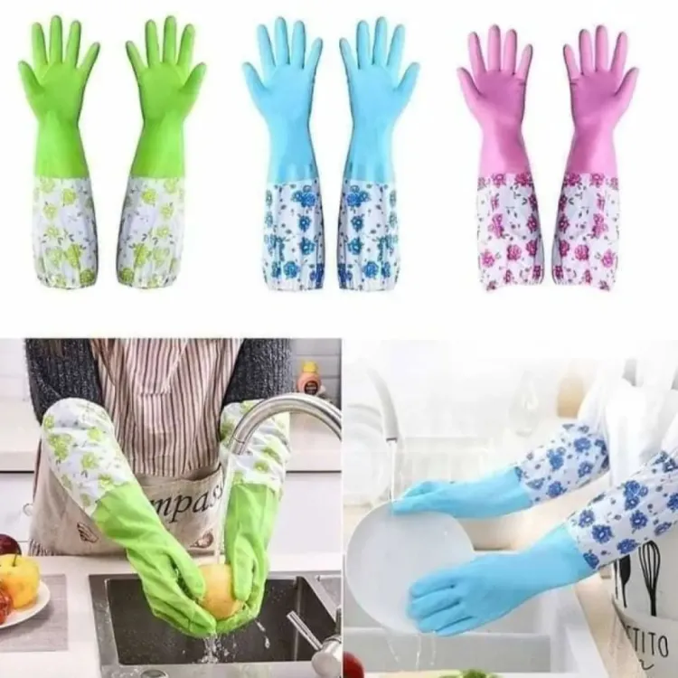 Picture of High Quality Multicolored Silicone Kitchen Dishwashing, Cleaning, Gardening, Laundry, Lab Gloves (Various Colors)