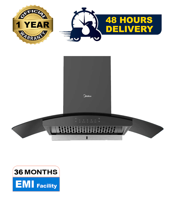 Midea 75V11 30 Inch Kitchen Chimney with strong air suction and thermal auto clean