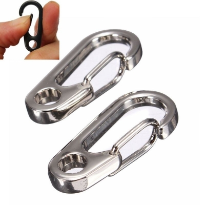 Picture of Multi functional Key chain Survival Outdoor Mini Hang Buckle Quick draw Key Chain Stainless Steel D Type