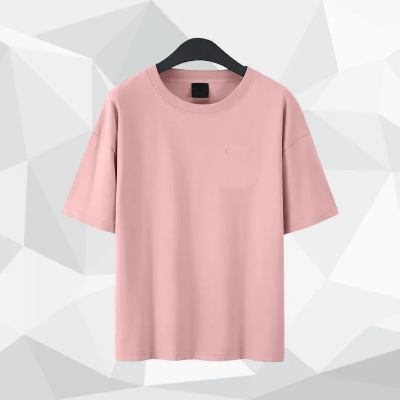 Buy Baby Pink Color Drop Shoulder With Pocket T-Shirt For Men Online at Best Price in Bangladesh