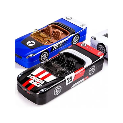 Picture of Metal Car Shaped Pencil Box Case with Wheels and Running Car Seat Pencil Box