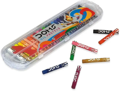 Picture of Domes Non-Toxic 9mm Oil Pastel Set (25 Assorted Shades) in Plastic Case