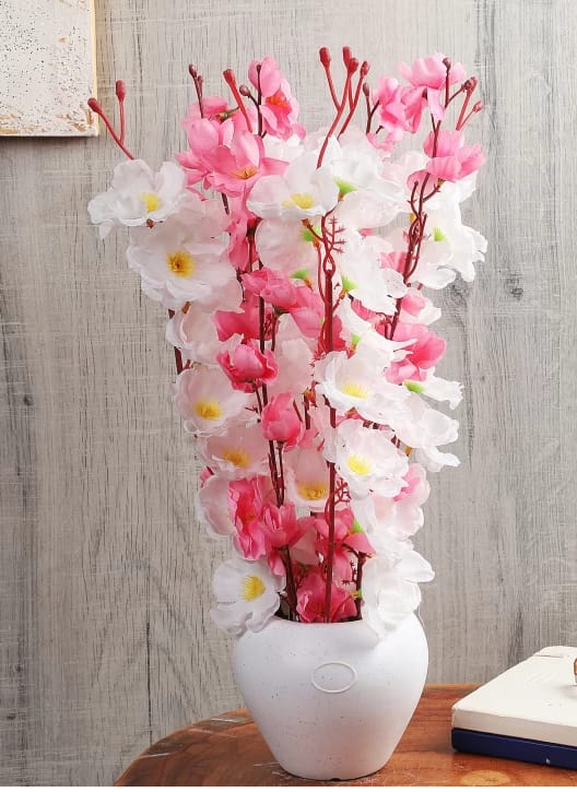 Picture of Artificial Plastic Plant -Cherry Blossom Flower Plastic Tub - Home Decoration Item