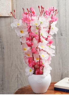 Picture of Artificial Plastic Plant -Cherry Blossom Flower Plastic Tub - Home Decoration Item