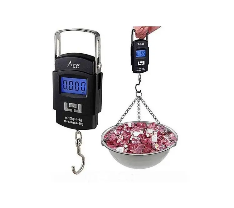 Picture of Handy Mini Digital Electronic Portable Travel Luggage Multipurpose Hanging Pocket Weight Scale Machine Digital 50kg Machine - Black