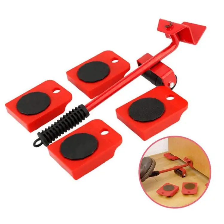 Picture of 5 Piece Furniture Moving Heavy Hand Tool Set Furniture Lifter Mover for Sofa Bed Cabinet Wheel Bar + Mover Roller Transport