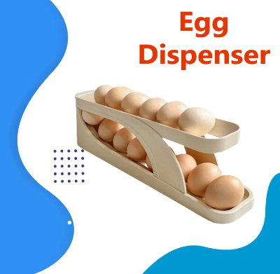 Picture of Double-Layer Egg Dispenser Automatic Roll-Down Egg Storage Rack 