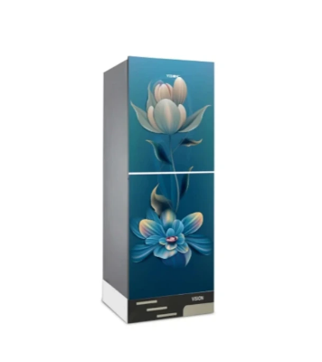 Buy VISION Glass Door Refrigerator RE-180 Liter Sky Blue Flower Top Mount at Best Price in Bangladesh