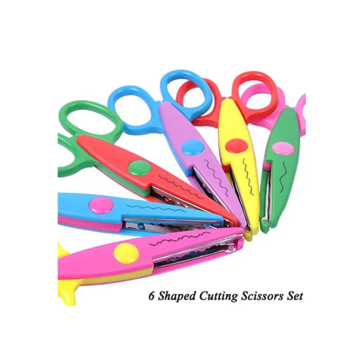 Picture of Zig Zag Scissor for DIY Craft Work, Project Work, Border Making and Scrapbooking, Multicolor, Designer Shape Scissor Pack (Set of 6, Multicolor)