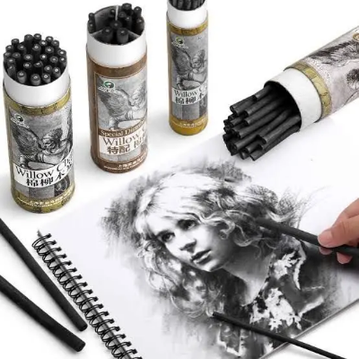Picture of Maries Charcoal Strip Cotton Willow Carbon Rod Art Special Soft Charcoal Sketch Pencil Supplies For Practice