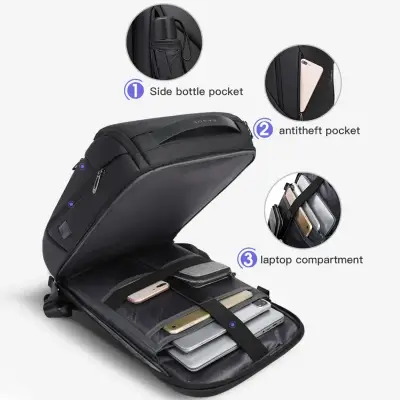 Picture of BANGE BG 2517 premium Backpack Anti Theft Water Repellent Fabric Laptop bag with USB Charging