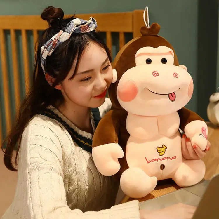 Picture of Huggable Cartoon Plush Toys Monkey Stuffed Soft Gorilla Animal Dolls for Kids Gifts