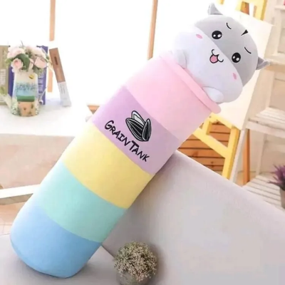 Picture of Long Colorful Cute Cat Plush Stuffed Sleeping Bed Pillow
