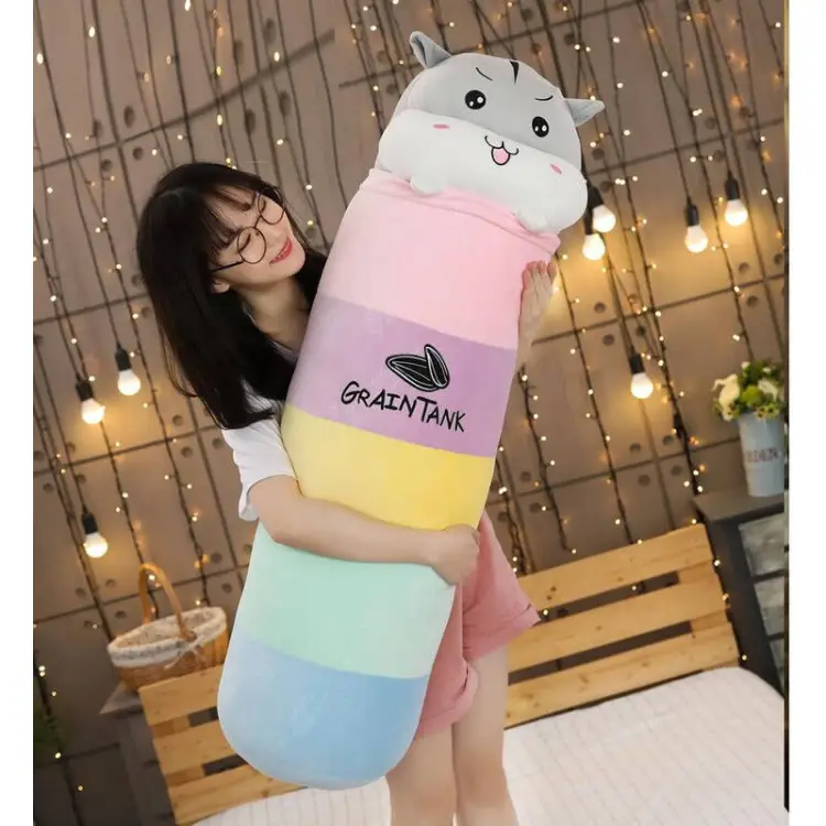 Picture of Long Colorful Cute Cat Plush Stuffed Sleeping Bed Pillow