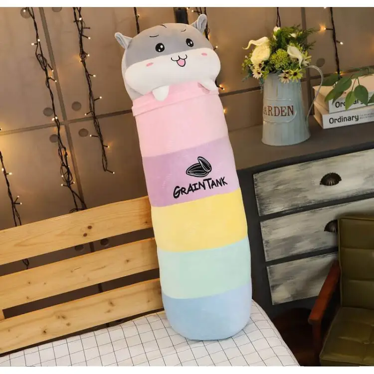 Picture of Long Colorful Cute Cat Plush Stuffed Sleeping Bed Pillow